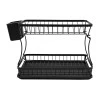 DISH RACK DOUBLE TIER METALLIC 29x31x42cm BLACK