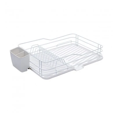 DISH RACK SINGLE TIER METALLIC 43x31cm WHITE
