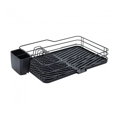 DISH RACK SINGLE TIER METALLIC 43x31cm BLACK