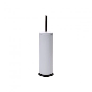 TOILET BRUSH CLASSIC METALLIC WITH PLASTIC CONTAINER 23cm MATTE WHITE