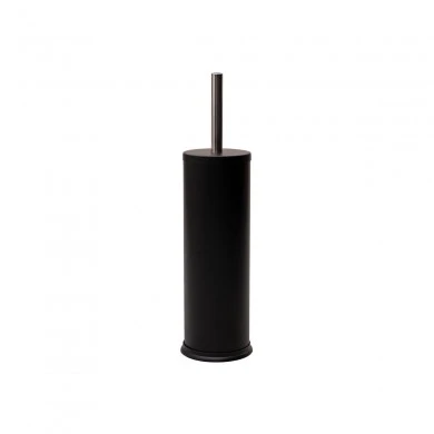 TOILET BRUSH CLASSIC METALLIC WITH PLASTIC CONTAINER 23cm MATTE BLACK