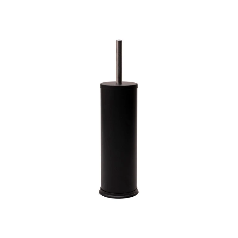 TOILET BRUSH CLASSIC METALLIC WITH PLASTIC CONTAINER 23cm MATTE BLACK