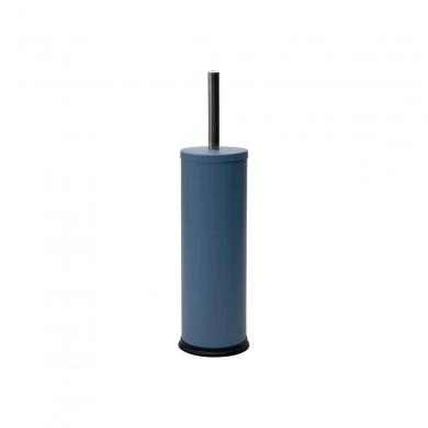 TOILET BRUSH CLASSIC METALLIC WITH PLASTIC CONTAINER 23cm MATTE BLUE