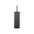 TOILET BRUSH CUBIC METALLIC WITH PLASTIC CONTAINER 25cm GREY