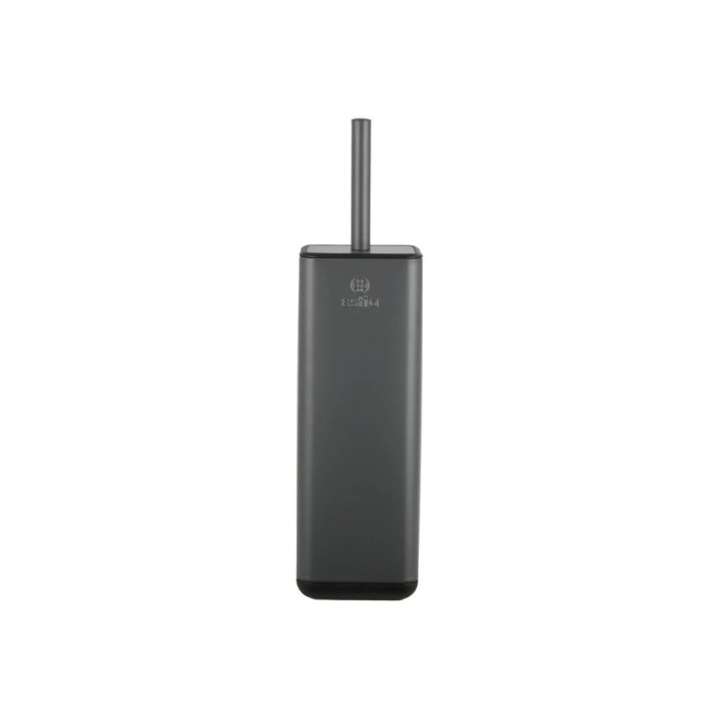 TOILET BRUSH CUBIC METALLIC WITH PLASTIC CONTAINER 25cm GREY