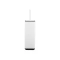 TOILET BRUSH CUBIC METALLIC WITH PLASTIC CONTAINER 25cm WHITE