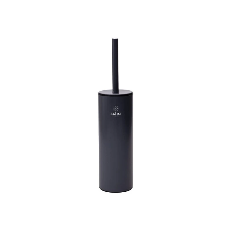 TOILET BRUSH DITA STAINLESS STEEL WITH PLASTIC CONTAINER 23cm MATTE GREY