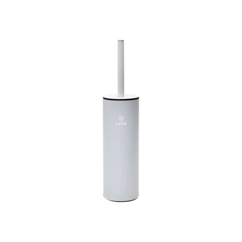 TOILET BRUSH DITA STAINLESS STEEL WITH PLASTIC CONTAINER 23cm MATTE WHITE