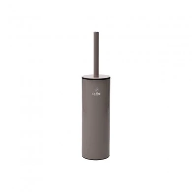 TOILET BRUSH DITA STAINLESS STEEL WITH PLASTIC CONTAINER 23cm MATTE TAUPE