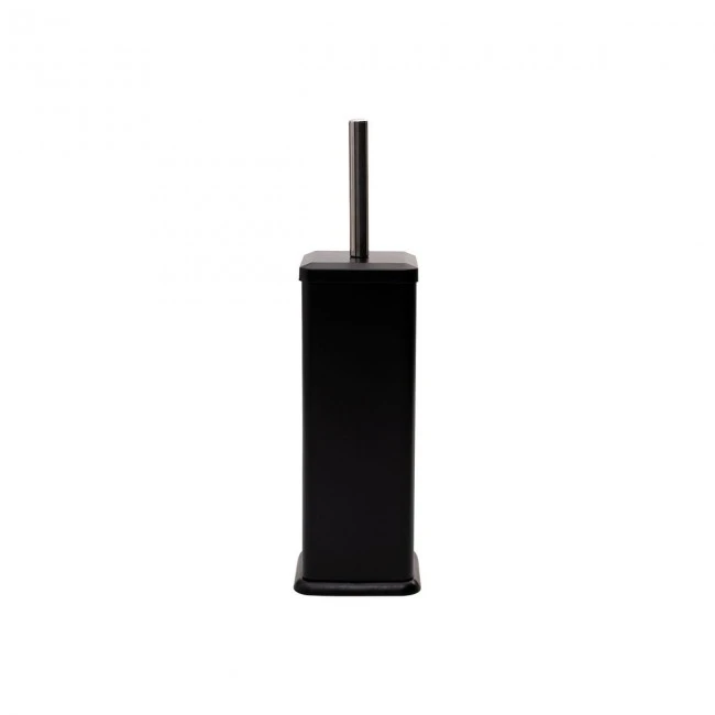 TOILET BRUSH SQUARE METALLIC 38cm MATTE BLACK