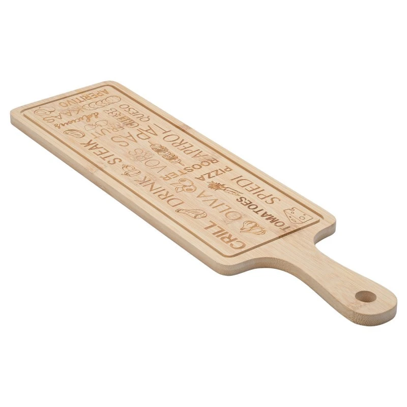 SERVING PLATE BAMBOO LASER DEISGN 44x12cm