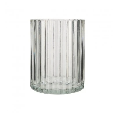 TOOTHBRUSH HOLDER ALIVIO GLASS EMBOSSED 300ml 7.8x10cm TRANSPARENT