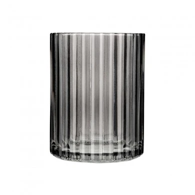 TOOTHBRUSH HOLDER ALIVIO GLASS EMBOSSED 300ml 7.8x10cm BLACK