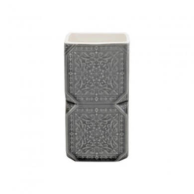 TOOTHBRUSH HOLDER FENG SHUI CERAMIC GREY