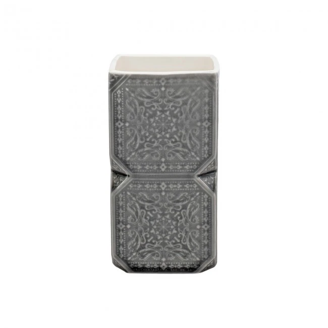 TOOTHBRUSH HOLDER FENG SHUI CERAMIC GREY