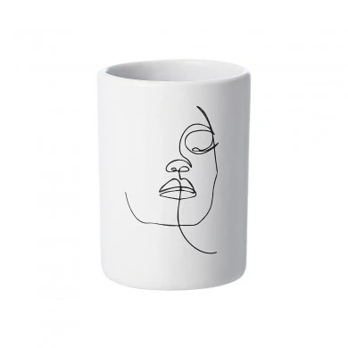 TOOTHBRUSH HOLDER LINE ART WHITE
