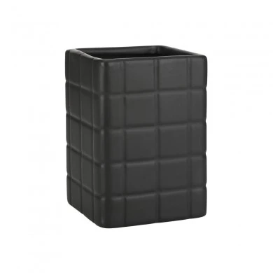 TOOTHBRUSH HOLDER TILES CERAMIC 7.5x11cm BLACK