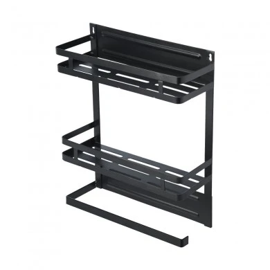 KITCHEN RACK METAL DOUBLE TIER 30x11x37cm WITH PAPER TOWEL HOLDER