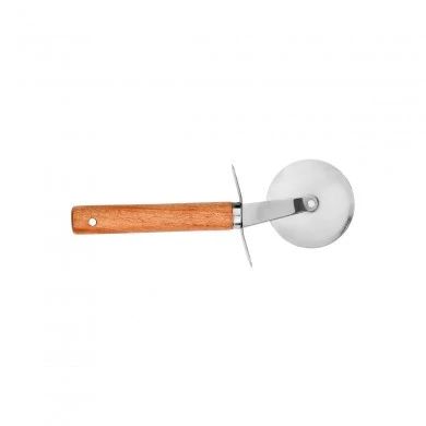 PIZZA CUTTER WHEEL ALLURE STAINLESS STEEL WITH WOODEN HANDLE