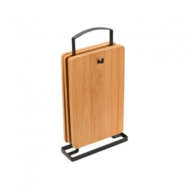 CUTTING BOARD SET BAMBOO ESSENTIALS 5 PCS WITH METAL BASE