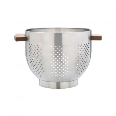 PASTA STRAINER ALLURE STAINLESS STEEL 22cm WITH WOODEN HANDLES