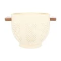 PASTA STRAINER ALLURE METALLIC 22cm WITH WOODEN HANDLES IVORY