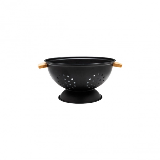 ESTIA ΣΟΥΡΩΤΗΡΙ ΖΥΜΑΡΙΚΩΝ BAMBOO ESSENTIALS ΜΕΤΑΛΛΙΚΟ ΜΕ ΛΑΒΕΣ 24x24x13.7cm ΜΑΥΡΟ