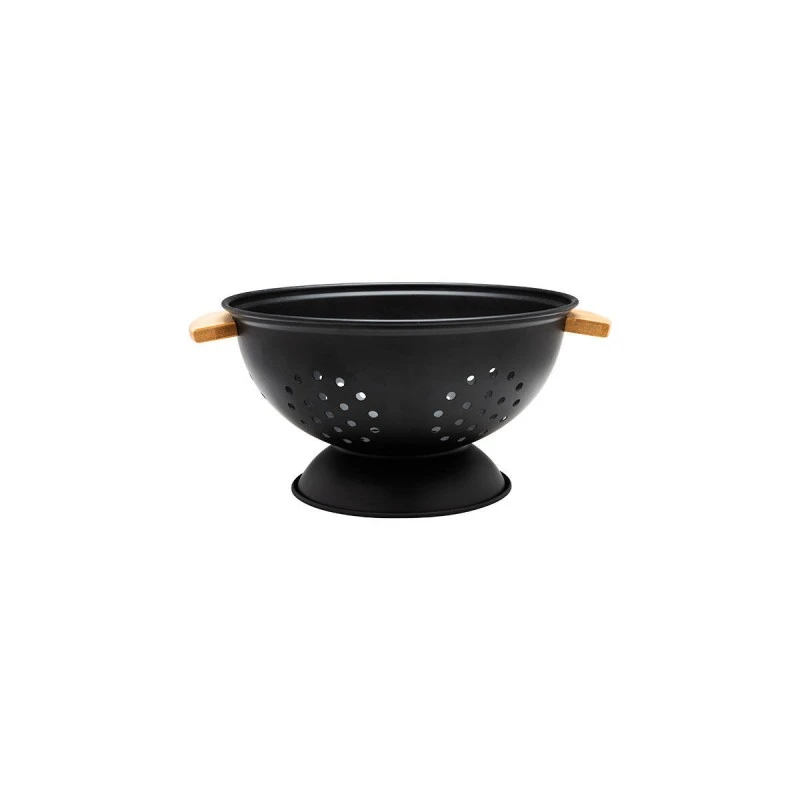 ESTIA ΣΟΥΡΩΤΗΡΙ ΖΥΜΑΡΙΚΩΝ BAMBOO ESSENTIALS ΜΕΤΑΛΛΙΚΟ ΜΕ ΛΑΒΕΣ 24x24x13.7cm ΜΑΥΡΟ