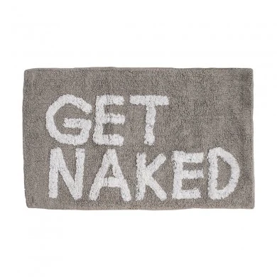 BATHROOM MAT GET NAKED COTTON 80x50cm GREY