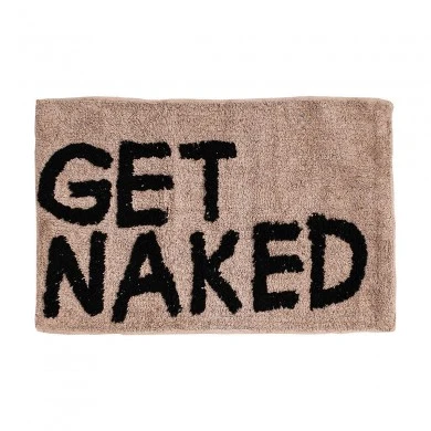 BATHROOM MAT GET NAKED 80x50cm COTTON BEIGE