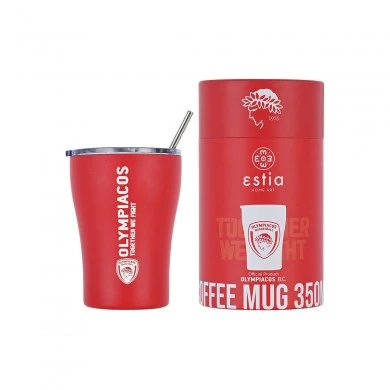 INSULATED BOTTLE COFFEE MUG OLYMPIACOS BC BASKETABLL EDITION 350ml