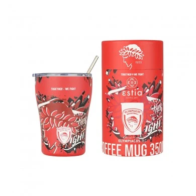 INSULATED COFFEE MUG OLYMPIACOS BC EDITION TOGETHER WE FIGHT 350ml