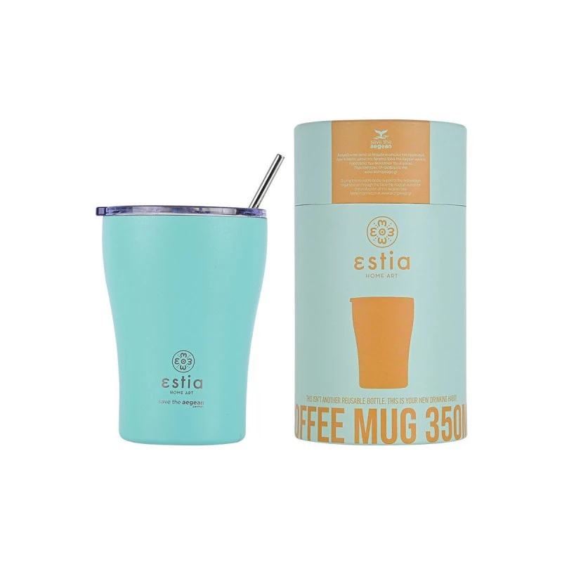 INSULATED COFFEE MUG SAVE THE AEGEAN 350ml BERMUDA GREEN