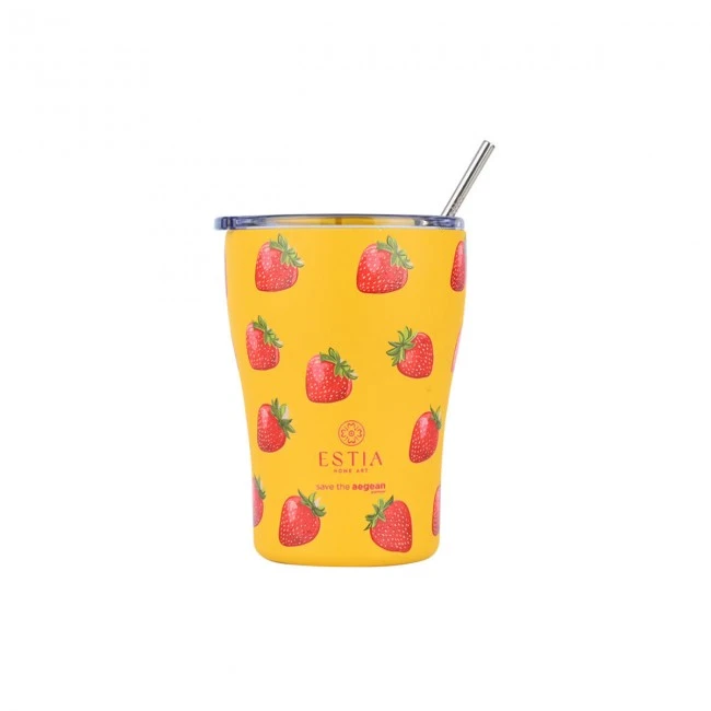 INSULATED COFFEE MUG SAVE THE AEGEAN 350ml BERRY BRIGHT