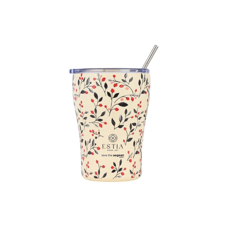 ESTIA ΘΕΡΜΟΣ COFFEE MUG SAVE THE AEGEAN 350ml BLOOM BEIGE