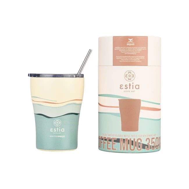 INSULATED COFFEE MUG SAVE THE AEGEAN 350ml ECOZEN HORIZON