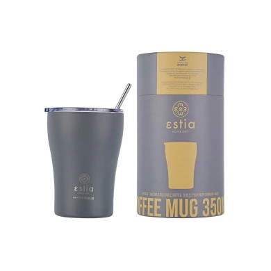 INSULATED COFFEE MUG SAVE THE AEGEAN 350ml FJORD GREY