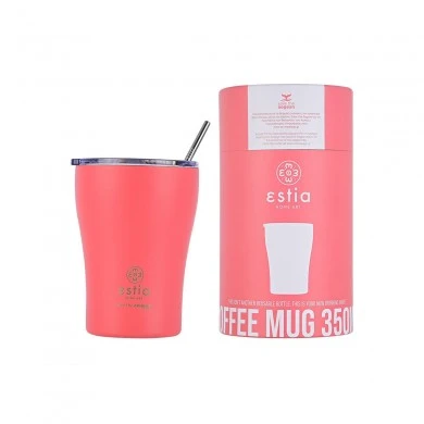 INSULATED COFFEE MUG SAVE THE AEGEAN 350ml  FUSION CORAL