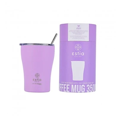 INSULATED COFFEE MUG SAVE THE AEGEAN 350ml LAVENDER PURPLE