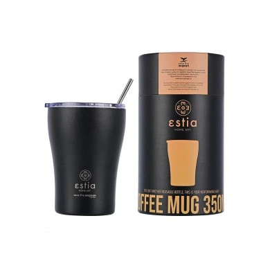 INSULATED COFFEE MUG SAVE THE AEGEAN 350ml MIDNIGHT BLACK