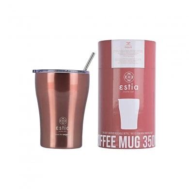 INSULATED COFFEE MUG SAVE THE AEGEAN 350ml ROSE GOLD