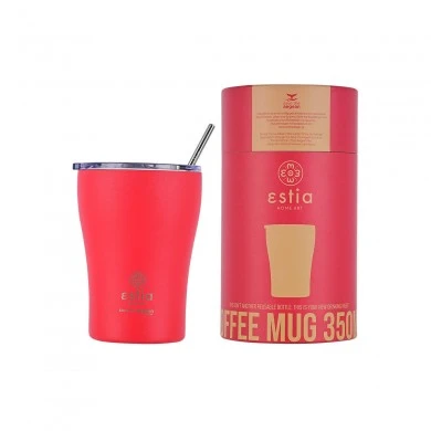 INSULATED COFFEE MUG SAVE THE AEGEAN 350ml SCARLET RED