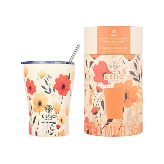 INSULATED COFFEE MUG SAVE THE AEGEAN 350ml SUMMER REVERIE