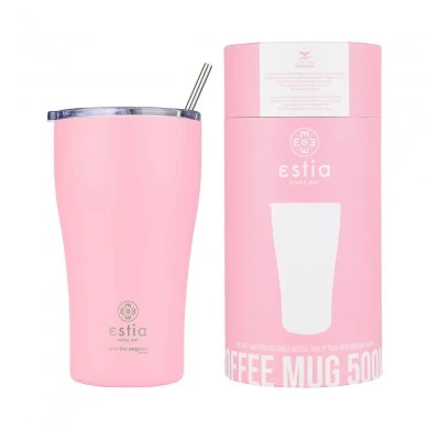 INSULATED COFFEE MUG SAVE THE AEGEAN 500ml BLOSSOM ROSE