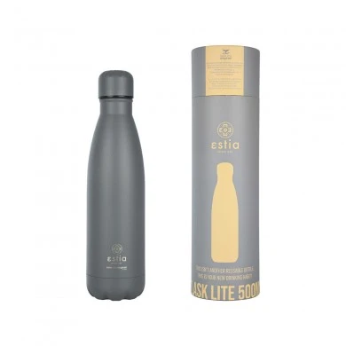 INSULATED BOTTLE FLASK LITE SAVE THE AEGEAN 500ml FJORD GREY