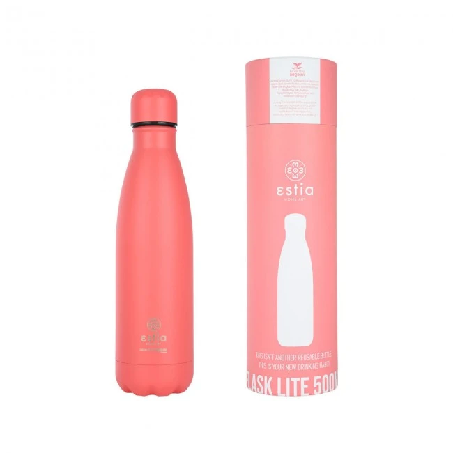 INSULATED BOTTLE FLASK LITE SAVE THE AEGEAN 500ml FUSION CORAL