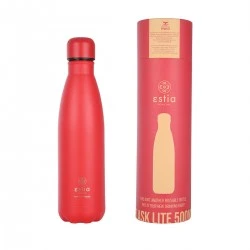 INSULATED BOTTLE FLASK LITE SAVE THE AEGEAN 500ml SCARLET RED