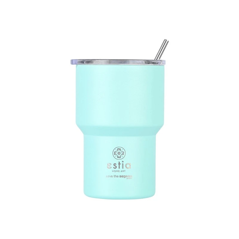 ESTIA ΘΕΡΜΟΣ MUG LITE SAVE THE AEGEAN 400ml BERMUDA GREEN