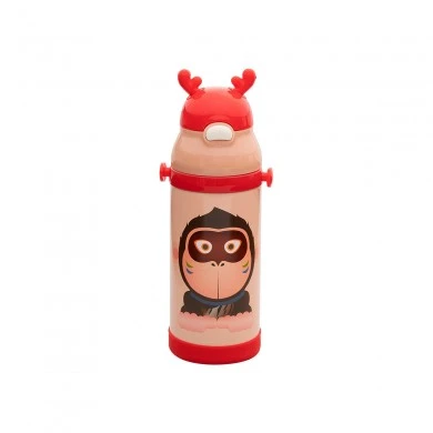ISOTHERMAL KIDS BOTTLE ANIMALS STAINLESS STEEL 350ml GORILLA RED