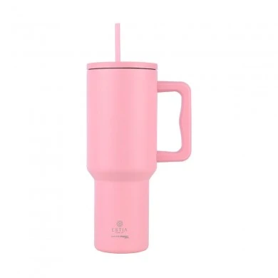 INSULATED STRAW TUMBLER XL SAVE THE AEGEAN 1200ml BLOSSOM ROSE